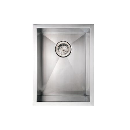 Whitehaus Brushed SS Commercial Sgl Bowl Undermount Sink, Brushed SS WHNCM1520